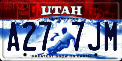 UT license plate A277JM
