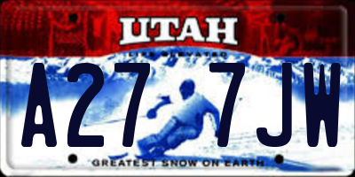 UT license plate A277JW