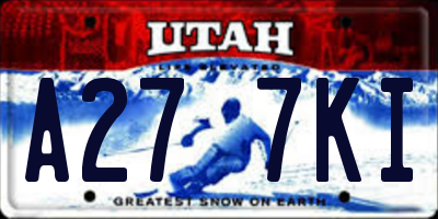 UT license plate A277KI