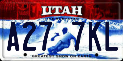 UT license plate A277KL