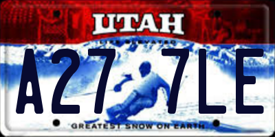 UT license plate A277LE