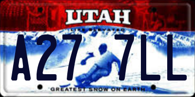 UT license plate A277LL