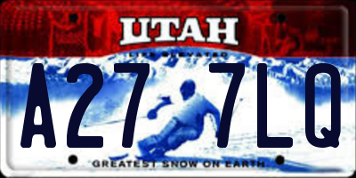 UT license plate A277LQ