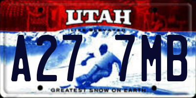 UT license plate A277MB