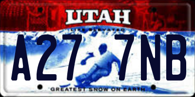 UT license plate A277NB