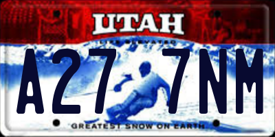 UT license plate A277NM
