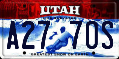 UT license plate A277OS