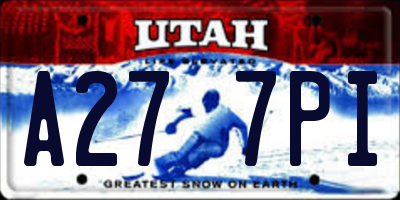 UT license plate A277PI