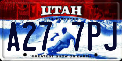 UT license plate A277PJ