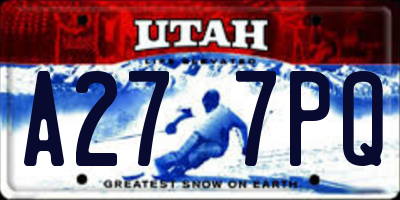 UT license plate A277PQ