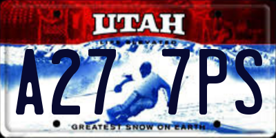 UT license plate A277PS