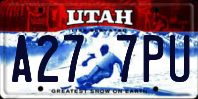 UT license plate A277PU