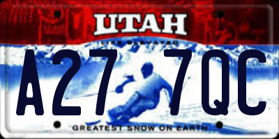 UT license plate A277QC