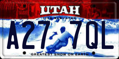 UT license plate A277QL