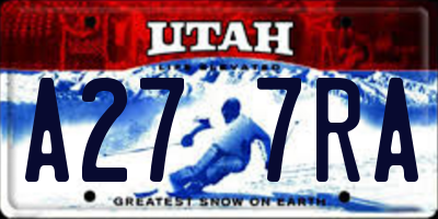 UT license plate A277RA