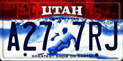 UT license plate A277RJ