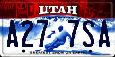 UT license plate A277SA