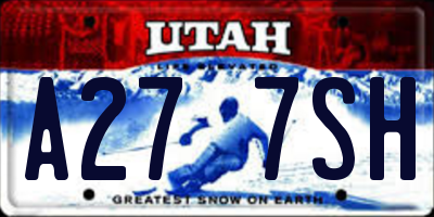 UT license plate A277SH