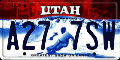 UT license plate A277SW