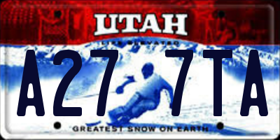 UT license plate A277TA