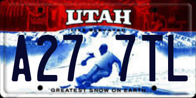 UT license plate A277TL