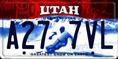 UT license plate A277VL