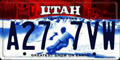 UT license plate A277VW