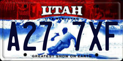 UT license plate A277XF