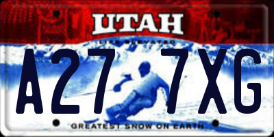 UT license plate A277XG