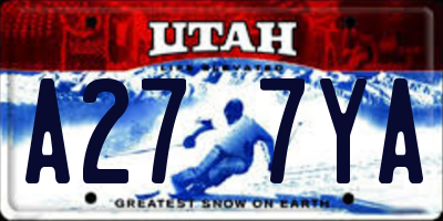 UT license plate A277YA