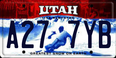 UT license plate A277YB