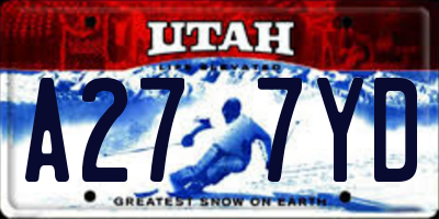 UT license plate A277YD