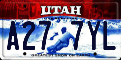 UT license plate A277YL