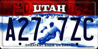 UT license plate A277ZC