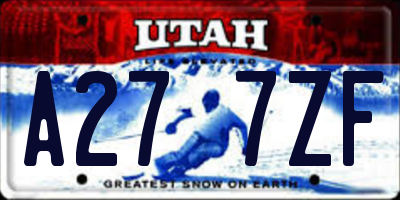 UT license plate A277ZF