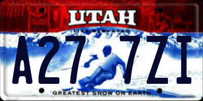 UT license plate A277ZI