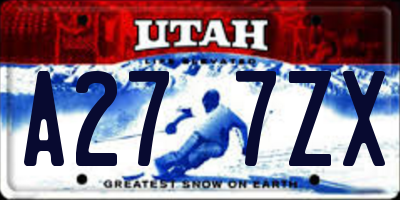 UT license plate A277ZX