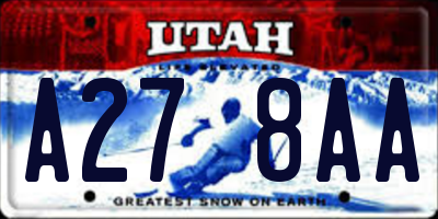 UT license plate A278AA