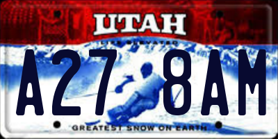 UT license plate A278AM