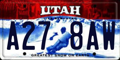 UT license plate A278AW