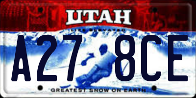 UT license plate A278CE