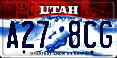 UT license plate A278CG