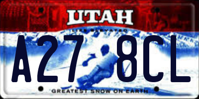 UT license plate A278CL