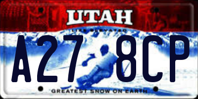 UT license plate A278CP
