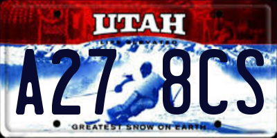 UT license plate A278CS