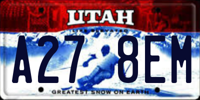 UT license plate A278EM