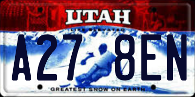 UT license plate A278EN