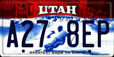 UT license plate A278EP