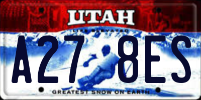 UT license plate A278ES