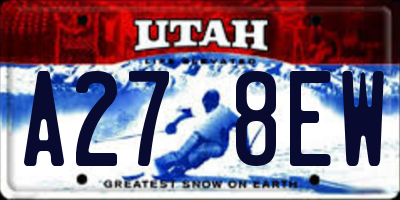 UT license plate A278EW